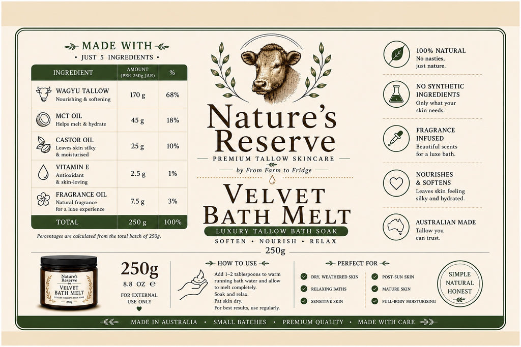 Velvet Bath Melt Luxury Tallow Bath Soak