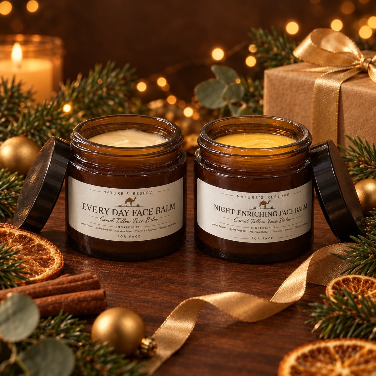 Day & Night Duo Christmas gift set — Nature’s Reserve camel tallow face balms